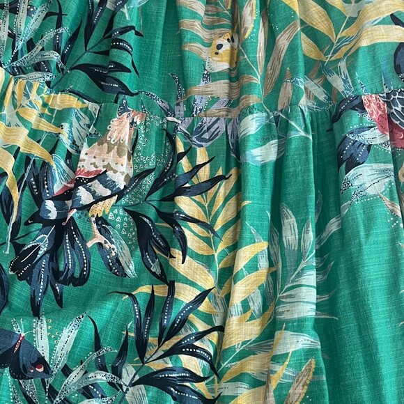 Tropical print tiered Anthropologie maxi dress - Picture 6 of 8
